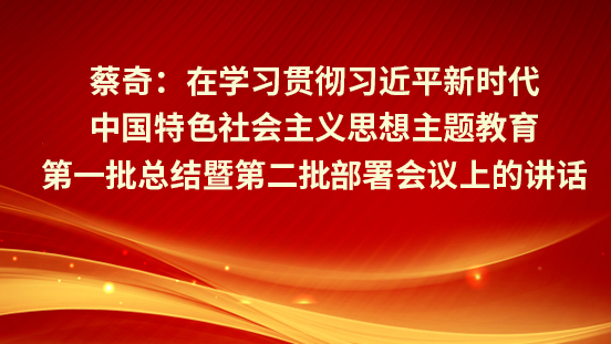 蔡奇：?在學(xué)習(xí)貫徹習(xí)近平新時(shí)代中國特色社會(huì)主義思想主題教育第一批總結(jié)暨第二批部署會(huì)議上的講話